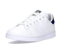 Adidas Stan Smith J Gymnastics Shoe, FTWR White/FTWR White/Dark Blue, 6.5 UK