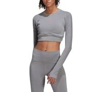 adidas Stella McCartney TrueStrength Cropped Long Sleeve (UK, Alpha, M, Regular, Regular, Light Onix)