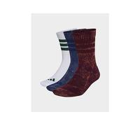 adidas Unisex 3 Stripes Cushioned Crew Stone Wash 3 Pair Pack Socks, maroon/dark blue/white/collegiate green, S
