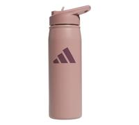 adidas 600 ML (20 oz) Straw Top Metal Water Bottle, Hot/Cold Double-Walled Insulated 18/8 Stainless Steel, Warm Clay Pink/Quiet Crimson Purple, One size