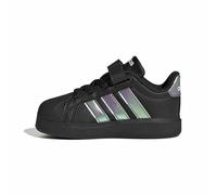 adidas Streetalk Unisex Kids Lace Stretch Sneaker, White/Iridescent/White, 14.0 cm