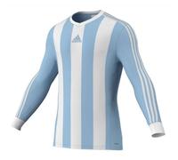 Adidas Striped Estro Long Sleeve Jersey Colour: Cyan, Size: Large