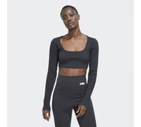 Adidas Studio Lounge Ribbed Cropped Long Sleeve Tee W HH8502