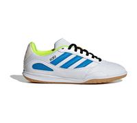 adidas Unisex Kids Super SALA Competition III Indoor Football Shoes Kids, FTWR White/Lucid Ray Blue/Solar Yellow, 1 UK