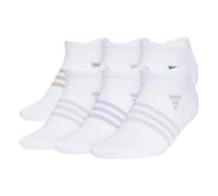 adidas Superlite 3.0 6 Pack Ladies Socks 6 Pack, White/Warm Sandstone Beige/Preloved Teal Green, M