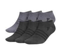 adidas Superlite 3.0 No Show Socks low-profile fit, arch-compression and lightweight breathable construction (6-pair), Onix Grey/Black, L