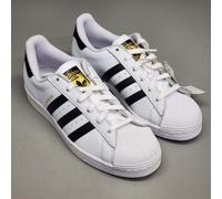 adidas Originals Unisex-Child Superstar Reptile C Running Shoe, White/Black/White, Medium