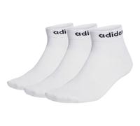 adidas Unisex Think Linear Ankle Socks 3 Pairs, White/Black, 8.5-10