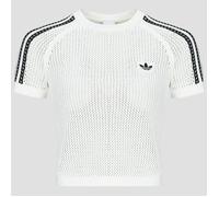 Adidas Originals Knitted Crochet Cali Short Sleeve T-shirt White S Woman