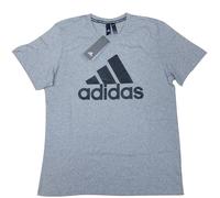 Adidas T Shirt Mens Large Grey Cotton Badge Of Sport Graphic Logo Short Sleeve