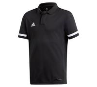 adidas T19 Kids Football Polo Shirt Boys Sports Top Teamwear Black