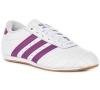 Adidas Taekwondo Leather Lace up Junior Boy Trainers In White Purple UK 3 - 7