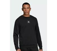 Adidas Men's TAN Fleece Crew neck Sweatshirt Pullover Football Top DY5823 Black