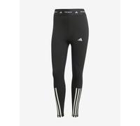 adidas TECHFIT 7/8 Leggings 3 Stripes Pure Black White Women - M