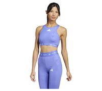 Adidas Techfit High Neck Print Medium Impact Sports Bra Blue M / AB Woman