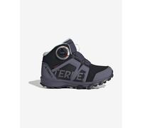 adidas Unisex Kids Terrex BOA Mid RAIN.RDY Hiking Shoes, Core Black/Cloud White/Preloved Violet, 5.5 UK