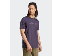 adidas Terrex Men's Logo Tee - Dark Brown, Dark Brown, Size S, Men Dark Brown
