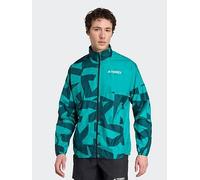 adidas Terrex Mens Outdoor Mult Printed Wind Jacket, Pure Teal/Aurora Ivy, Size L, Men Pure Teal/Aurora Ivy