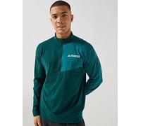 adidas Terrex Mens Outdoor Multi Climacool 1/2 Zip Long Sleeve Top, Aurora Ivy/Mystery Green, Size S, Men Aurora Ivy/Mystery Green