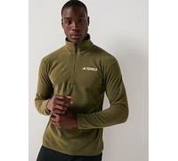adidas Men's Terrex Multi Essentials Half Zip Fleece Jacket, olive strata, XXL