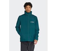 adidas Terrex Mens Outdoor Multi Essentials 2L Rain Jacket - Green, Aurora Ivy, Size Xl, Men Aurora Ivy