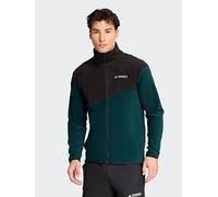adidas Terrex Mens Outdoor Multi Full-Zip Fleece Jacket - Green, Aurora Ivy/Black, Size 2Xl, Men Aurora Ivy/Black