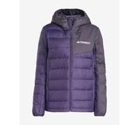 adidas Women's Terrex Multi Light Down CLIMAWARM Hooded Jacket, Aurora Plum/Aurora Black, XS