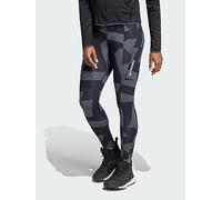 adidas Women's Terrex Multi Printed Tights, Carbon/Black/Black/Black, 14