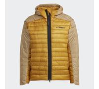 adidas Terrex MYSHELTER Down Jacket Men's Mesa Beige Hooded Puffer GQ4251