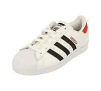 adidas Originals Superstar Junior Trainers Sneakers (UK 4.5 US 5 EU 37 1/3, White Black red FY4054)