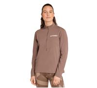adidas Women's Terrex Multi Climacool Half Zip Long Sleeve, Earth strata, S
