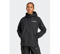 adidas Terrex Womens Mountain 2l Rain Jacket - Black, Black/Black, Size Xs, Women Black/Black