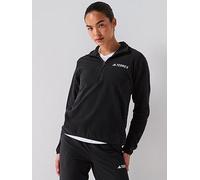 adidas Terrex Womens Outdoor Multi Essentials 1/2 Zip Fleece Jacket - Black, Black, Size Xl, Women Black