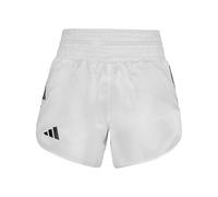 adidas Thai Shorts - Lightweight Polyester Muay Thai Shorts with Large Elasticated Waistband, Traditional Cut with Embroidered Logo - for Sparring and Martial Arts Training - White, Small