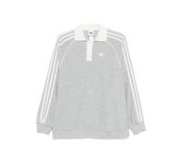 adidas three-stripe bouclé polo top - Grey XS-S-M