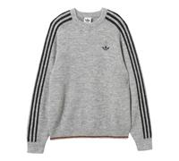 adidas Three Stripes Fluffy Knit Sweatshirt Asia Sizing 'Medium Grey Heather' KE4169 L