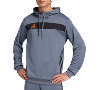 adidas Tiro 25 Essentials Hooded Mens Training Top Grey Long Sleeve Half Zip Gym