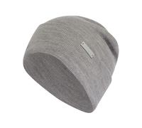 adidas Tonal Metal Badge Cuffed Beanie Hat Adults One-Size Knit Hat IX3570 Grey