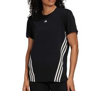 adidas Train Icon 3 Stripes Womens Training Top Black Short Sleeve Gym T-Shirt