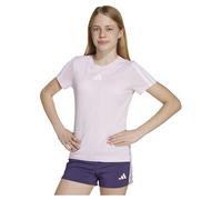 adidas Girl's Train Essentials 3-Stripes T-Shirt, Clear Pink/White, 14-15 Years