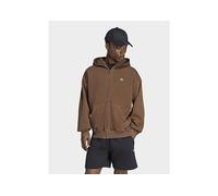 adidas TREFOIL ESSENTIALS WASHED FULL ZIP LOOSE HOODIE - Brown - Mens M