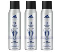 Adidas UEFA Champions League Goal 72H Antiperspirant 150ml For Men - Pack of X3