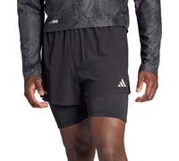 adidas Ultimate Mens Running Shorts Black 2 In 1 Twin Short Run Breathable