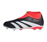 adidas Unisex 24 League Laceless Firm Ground Boots, Core Black/Cloud White/Solar Red, 10.5 UK Child
