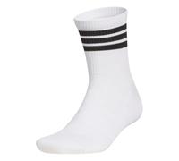 adidas Unisex 3-STRIPE HALF CREW SOCK, white/black, 6-7 Years