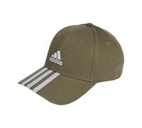 adidas Unisex 3-Stripes Cotton Twill Baseball Cap, Olive Strata/White, M