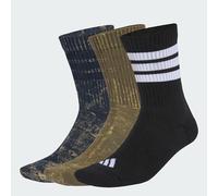 adidas Unisex 3 STRIPES CUSHIONED CREW STONE WASH 3 PAIR PACK, aurora ink/olive strata/black/white, 6.5-8