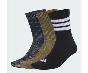 adidas Unisex 3 STRIPES CUSHIONED CREW STONE WASH 3 PAIR PACK, aurora ink/olive strata/black/white, 6.5-8