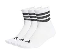 adidas Unisex 3 STRIPES CUSHIONED SPORTSWEAR MID CUT SOCKS 3 PAIR PACK, white/black/black, 10.5-12.5