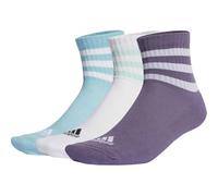 adidas Unisex 3-Stripes Cushioned Sportswear Mid-Cut Socks 3 Pairs, shadow violet/light aqua/white/semi flash aqua, 13-14.5